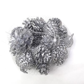 Metallic Silver Pinecones 250g