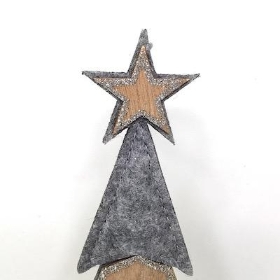 Grey Felt Christmas Tree Decoration 22cm