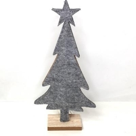 Grey Felt Christmas Tree Decoration 22cm