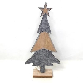 Grey Felt Christmas Tree Decoration 22cm