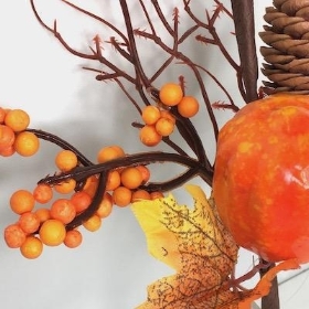 Autumn Pumpkin And Pinecone Stem 44cm