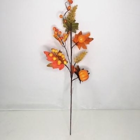 Autumn Pumpkin And Berry Stem 65cm