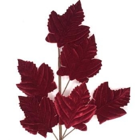 Red Velvet Maple Leaf Spray 66cm