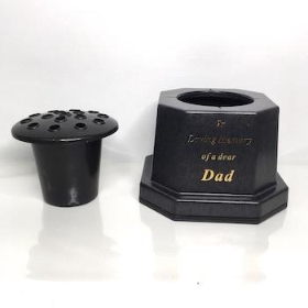 Black In Loving Memory Dad Memorial Pot 