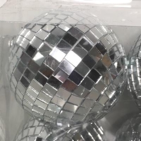 Silver Disco Balls 10cm x 4