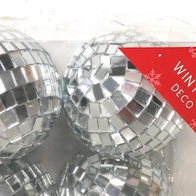 Silver Disco Balls 8cm x 6