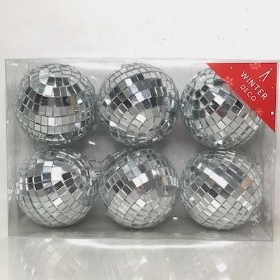 Silver Disco Balls 8cm x 6