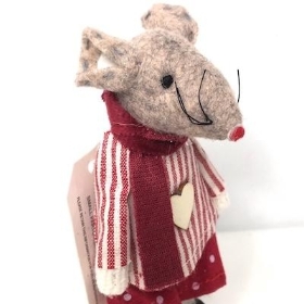 Stripy Mouse In Clogs 11cm