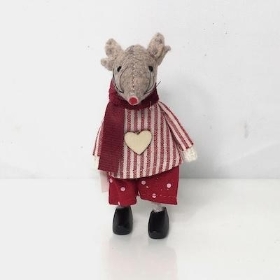 Stripy Mouse In Clogs 11cm