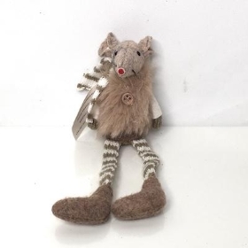 Brown Dangly Legs Mouse 17cm