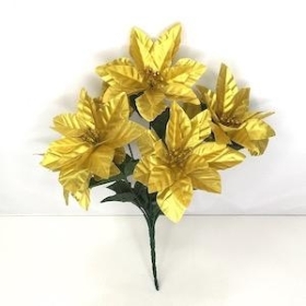 48 x Gold Poinsettia Bush 29cm