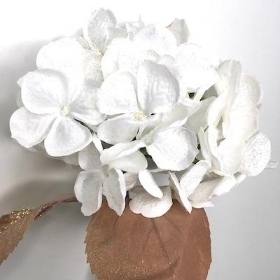 White Glittered Hydrangea 45cm