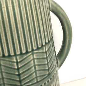 Green Pattered Ceramic Jug 27cm