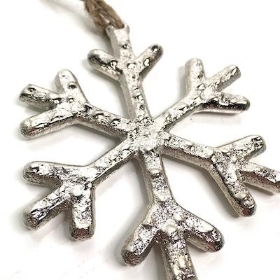 Metal Hanging Snowflake 8cm