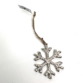 Metal Hanging Snowflake 8cm