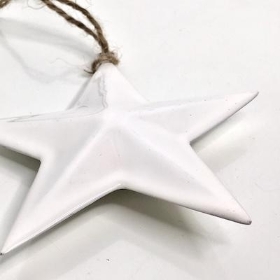 Ivory Enamel Hanging Star 11cm