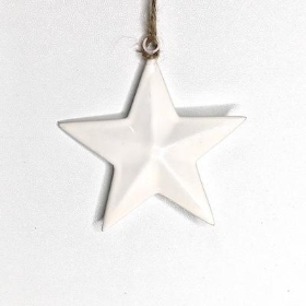 Ivory Enamel Hanging Star 11cm