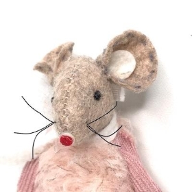 Pink Mouse In Clogs 11cm