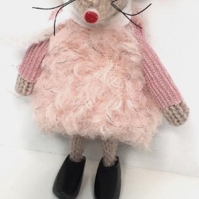 Pink Mouse In Clogs 11cm