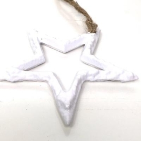 White Metal Hanging Star 9cm