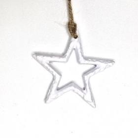 White Metal Hanging Star 9cm