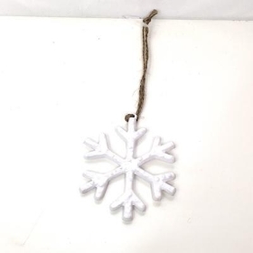 White Metal Hanging Snowflake 8cm