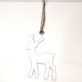 Ivory Enamel Hanging Reindeer 14cm