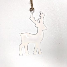 Ivory Enamel Hanging Reindeer 14cm