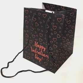 Black Happy Valentines Day Bag x 10