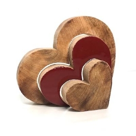 Wooden Heart Puzzle Display 16cm