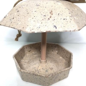 Cream Coffee Husk Bird Feeder 20cm