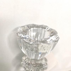 Clear Thea Glass Candlestick 11cm