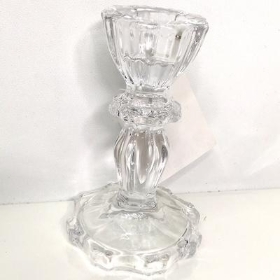 Clear Thea Glass Candlestick 11cm