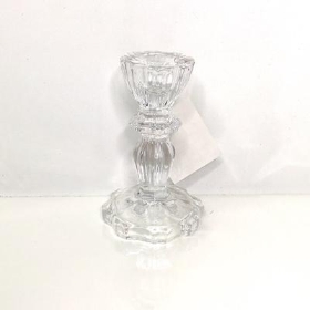 Clear Thea Glass Candlestick 11cm