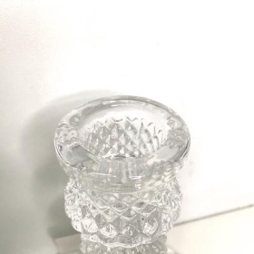 Clear Flora Glass Candlestick 10cm