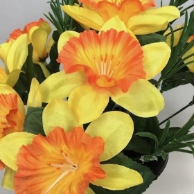 Orange Daffodil Grave Pot 26cm