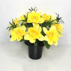 Yellow Daffodil Grave Pot 26cm