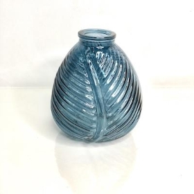 Blue Leaf Vase 13cm