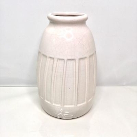 White Stripe Ceramic Vase 24cm