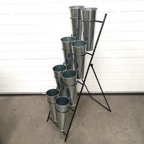 Black 8 Bucket Display Stand 134cm