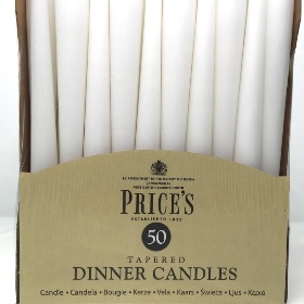 White Tapered Candle 25cm x 50