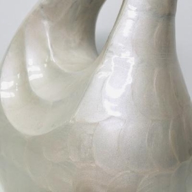 Ivory Ceramic Teardrop Ashes Urn 27cm