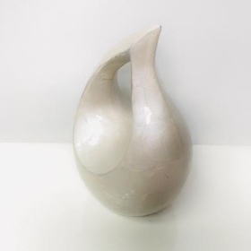 Ivory Ceramic Teardrop Ashes Urn 17cm