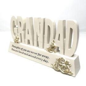 Grandad Gold Roses Memorial 11.5cm