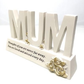 Mum Gold Roses Memorial 11.5cm