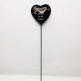 Grandad Black Heart Stick 34cm