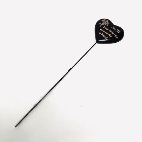 Mum Black Heart Stick 34cm