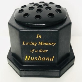 Black In Loving Memory Husband Pot