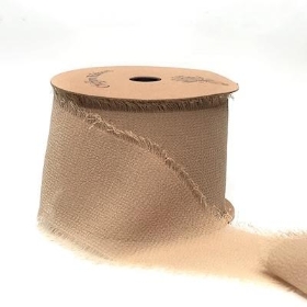 Coffee Frayed Boho Chiffon Ribbon 5Yds