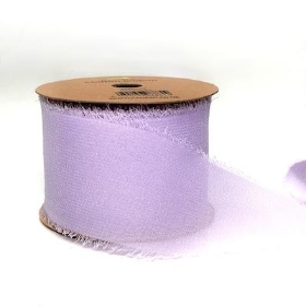 Lilac Frayed Boho Chiffon Ribbon 5Yds